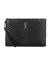Saint Laurent Cassandre Pouch In Black