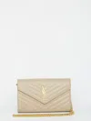 Saint Laurent Cassandre Pouch Matelassé In Nude