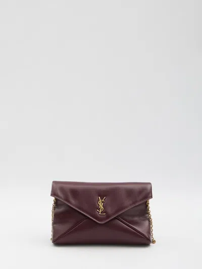 Saint Laurent Cassandre Pouch With Chain In Red