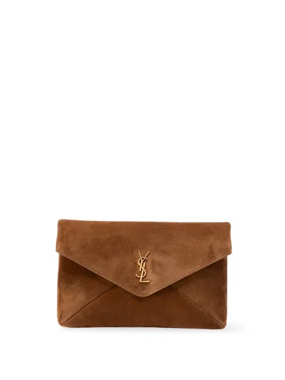 Saint Laurent `cassandre` Pouch In Yellow