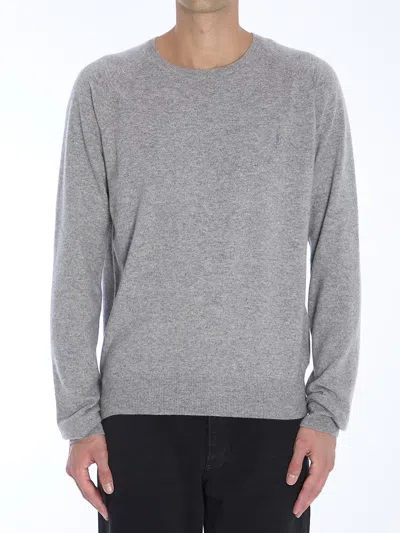 Saint Laurent Cassandre Cashmere Sweater In Gray