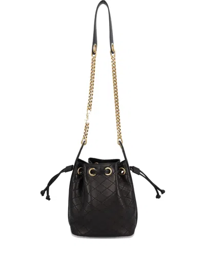 Saint Laurent Cassandre Quilted Bucket Bag In Black
