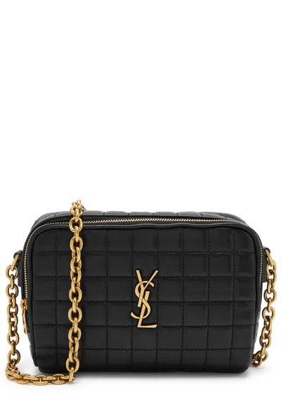Saint Laurent Cassandre Quilted Leather Camera Bag In Black