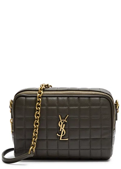 Saint Laurent Cassandre Quilted Leather Camera Bag In Brown