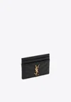 Saint Laurent Black Monogram Credit Card Holder Women In Black