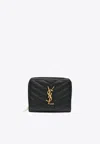 Saint Laurent Cassandre Quilted Leather Zip-around Wallet In Black