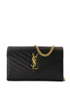 Saint Laurent Cassandre Quilted Shoulder Bag In Black