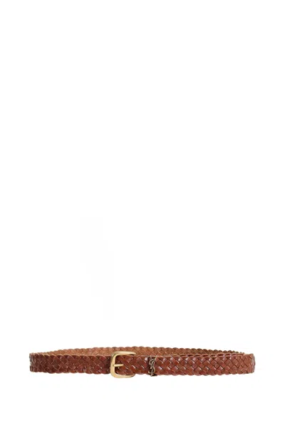 SAINT LAURENT CASSANDRE RECTANGULAR BUCKLE BELT