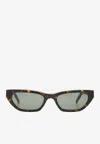 Saint Laurent Cassandre Rectangular Sunglasses In Gray