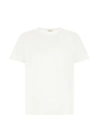 Saint Laurent Cassandre Certified Cotton T-shirt In White