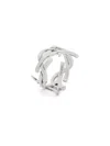 Saint Laurent Twist Cassandre Ring In Silver
