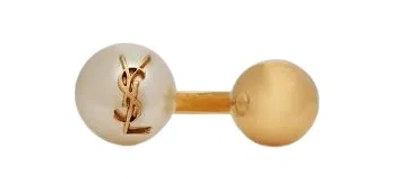 Saint Laurent Mini Plated Ring With Signature Accents In Gold
