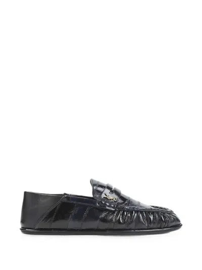 Saint Laurent Le Loafer Glossy Effect Leather Loafers In Black