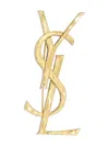 Saint Laurent Cassandre Safety-hook Brooch In Gold