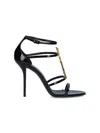 Saint Laurent 100mm Cassandra Leather Sandals In Black  