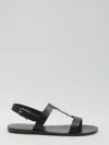 Saint Laurent Cassandre Sandals In Smooth Leather In Black