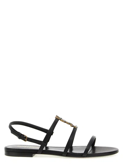 SAINT LAURENT CASSANDRE SANDALS BLACK
