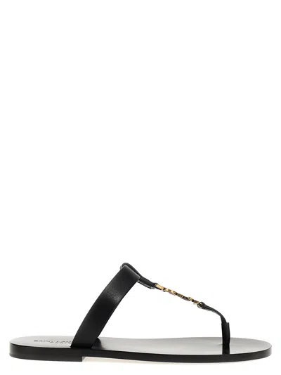 Saint Laurent Cassandre Sandals Black