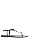 Saint Laurent Sandali Piatti Cassandre In Pelle Liscia Con Tomaia Triangolare In Black
