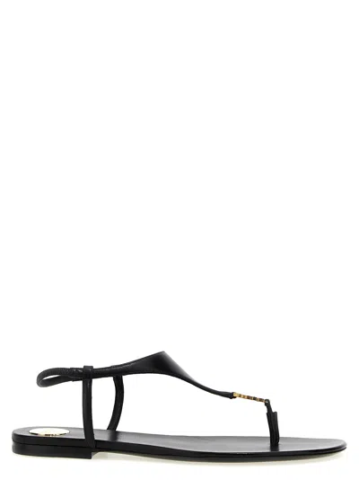 SAINT LAURENT CASSANDRE SANDALS BLACK