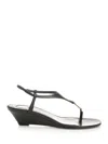 Saint Laurent Bridget 40 Rive Gauche Leather Sandals In Black