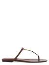 Saint Laurent Cassandra Leather Ysl Thong Sandals