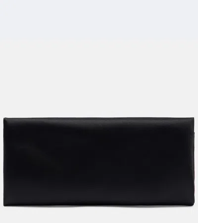 Saint Laurent Cassandre Satin Clutch In Black