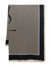 Saint Laurent Cassandre Striped Semi-sheer Stole In Silk Charmeuse In Gray