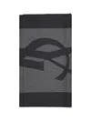 Saint Laurent Cassandre Scarf In Graphite/dark Grey