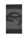 Saint Laurent Cassandre Scarf In Graphite/dark Grey