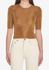 Saint Laurent Cropped Top With Cassandre