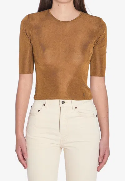 SAINT LAURENT CASSANDRE SEMI-SHEER TOP