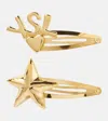 Saint Laurent Cassandre Set Of 2 Hairclips In Gold