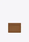 Saint Laurent Cassandre Shadow Cardholder In Grained Leather In Beige