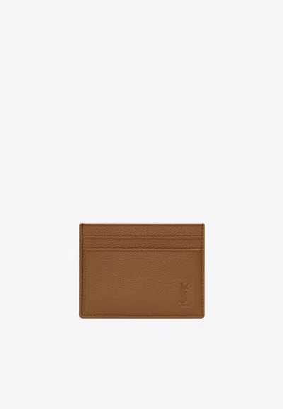 SAINT LAURENT CASSANDRE SHADOW CARDHOLDER IN GRAINED LEATHER