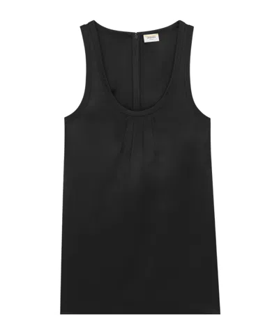Saint Laurent Cassandre Shift Dress In Satin In Black