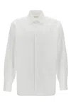 Saint Laurent White Pointed Collar Long Sleeve Shirt In Cotton Man