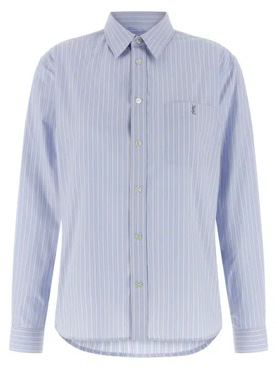 Saint Laurent Cassandre Shirt And Blouse Light Blue