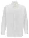 Saint Laurent White Pointed Collar Long Sleeve Shirt In Cotton Man