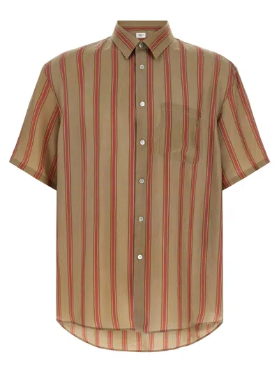 Saint Laurent Brown Short Sleeves Shirt In Multi