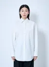 Saint Laurent White Cotton Poplin Cassandre Shirt In Cream