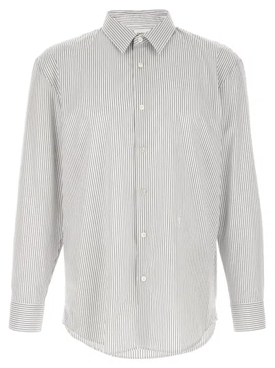 Saint Laurent Light Grey Stripes Shirt In Gray