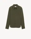 Saint Laurent Linen And Cotton "cassandre" Shirt In Green