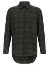 Saint Laurent Button-down Shirt With Curved Hem And Pocket In Green