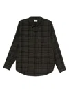 Saint Laurent Cassandre Shirt In Cotton Check In Green