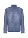 Saint Laurent Cassandre Shirt In Denim  In Blue