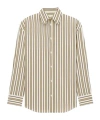 Saint Laurent Cassandre Shirt In Striped Cotton Poplin