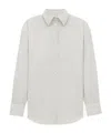 Saint Laurent Striped Cotton Cassandre Shirt In White