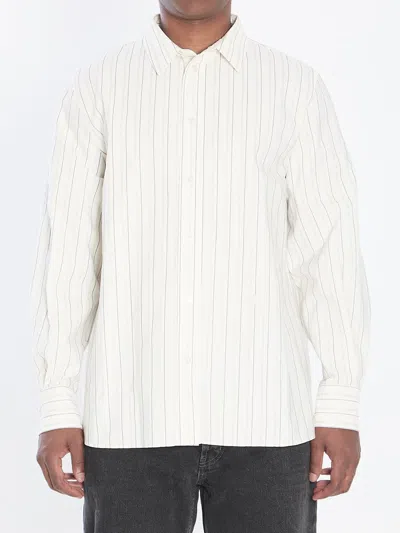 SAINT LAURENT CASSANDRE SHIRT IN STRIPED COTTON