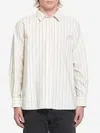 Saint Laurent Cassandre Shirt In Self-stripe Cotton Poplin In White